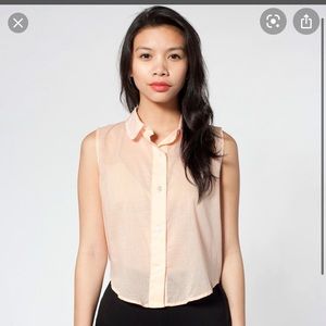 American apparel cropped button down top